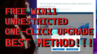 ONE-CLICK #WINDOWS11 UPGRADE INSTALL FREE - BYPASS ANY RESTRICTION EASY