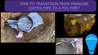 How to transition from Mainline(Copper 3/4") to 1" Pvc? Lawn Irrigation