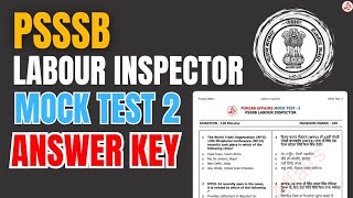 PSSSB LABOUR INSPECTOR MOCK TEST 2 ANSWER KEY | #psssblabourinspector