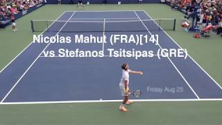 Tie-break N Mahut(FRA) vs S Tsitsipas(GRE)7-6(6)/3-6/6-0 2017 USOPEN Tennis M QLF R3