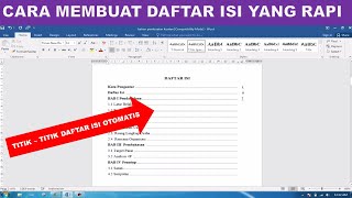 cara membuat titik pada daftar isi  | rapi dan otomatis