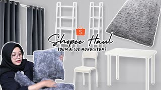 SHOPEE HAUL ROOM DECOR - Kursi & Meja Belajar, Rak Buku, Gorden, Bantal & Karpet Bulu #part4