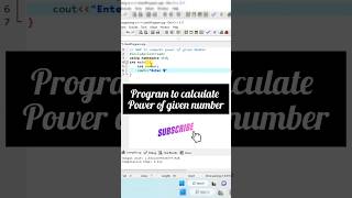 C++ program to find power of a number | #shorts #code #programming #C++