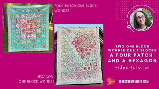 Two one block wonders: a 4 patch and a hexagon block