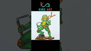 Drawing Michelangelo | Teenage Mutant Ninja Turtles #shorts #drawing #howtodraw