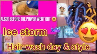 VLOG -HAIR WASH DAY/ ICE STORM/ DRAMA!