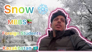 Snow Falling⛄️|Pakistani & Indian  Students in Kazahkstan|MBBS📚|