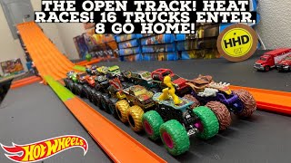 THE OPEN TRACK! HOT WHEELS MONSTER TRUCK RACING, HEAT RACES! SEASON 4!