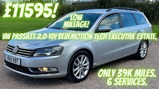 1 Owner! Low Mileage VW Passat 2.0 TDI BlueMotion Tech Executive Estate!