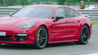 The New Porsche Panamera GTS 2021 on the Race Track Test Driving