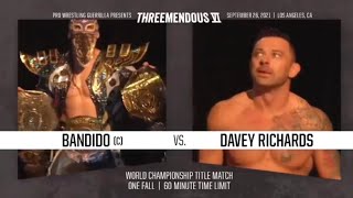 Bandido vs. Davey Richards - PWG THREEMENDOUS VI 09.26.2021 | FULL MATCH