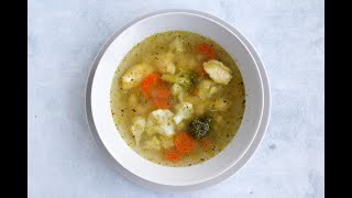 DOMAĆA SUPA SA PILETINOM POVRĆEM I KNEDLAMA / CHICKEN SOUP WITH SEMOLINA DUMPLINGS