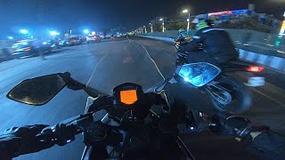 KTM RC 200 VS KAWASAKI NINJA 300 | Wild Night Ride🔥! Feat. KTM RC 390 Dominar 400 and Yamaha FZ25