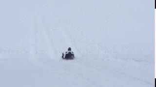 Stu sledding at the shaft