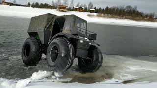 Испытания зацепов для льда на вездеходе ТДН мосты УАЗ