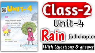 (Class-2)(English)(Unit-4)(Chapter-4)(Rain)(Full Chapter)(Question answer)