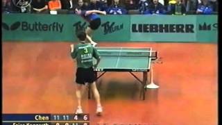 Tischtennis Bundesliga: Chen Zhibin  vs Zoltan Fejer-Konnerth  May 2002