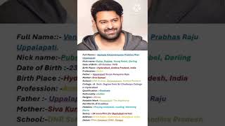 Venkata Satynarayan Prabhas Raju biography in Hindi#PN Meena9352#trending#viral#youtubeshorts