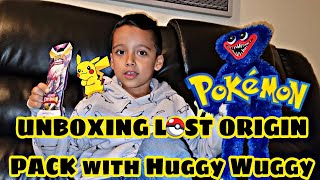 Unboxing Pokémon Lost Origin Pack with Huggy Wuggy