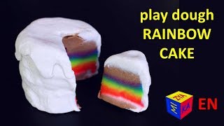 Play dough cake. How to make a RAINBOW CAKE. Educational video for kids toddlers