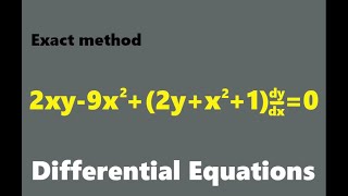 2xy+9x^2 + (2y+x^2 +1)y'=0 Exact method