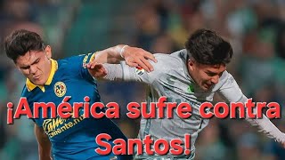 ¡América sufre contra Santos!