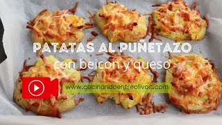 Receta de Patatas al puñetazo con beicon y queso