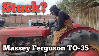 STUCK SHIFTER!?!?  Massey Ferguson TO-35 fixing transmission stuck in gear