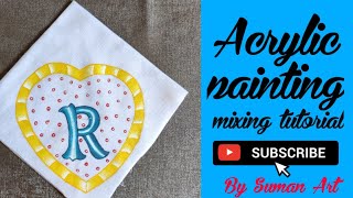 Acrylic painting on hanky || beautiful mixing tutorial on acrylic colours 🎨🖌...