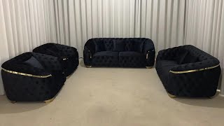 Black Velvet Comfortable Sofa Sets #sofa #furniture #australia #tv #melbourne #viral