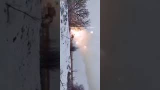 Несход с горением во время стрельбы БМ-21/An emergency situation during the shooting of the BM-21