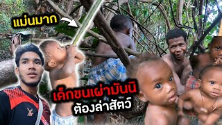 เด็กมันนิถูกสอนให้ล่าสัตว์ ตั้งแต่ 5 ขวบ | Jungle tribe hunter in Thailand