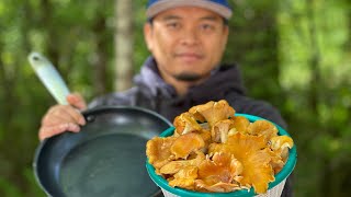 Cooking Wild Forage Chanterelles on the Mountain - Khmer Stir Fry