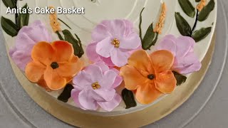 Floral cake decoration / Floral cake design/Simple cake design/Easy cake decoration