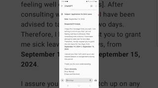Sick Leave application for principal #application, #sickleaveapplication #education #shortvideo