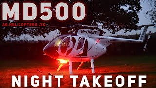 MD500 Helicopter night takeoff