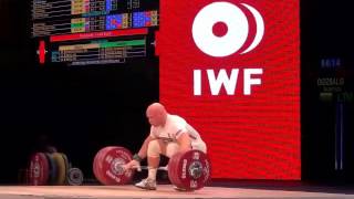 Dmytro Chumak (UKR), Aurimas Didzbalis (LTU), & Almas Uteshov (KAZ) 178/180/180kg Snatch 2015 Worlds