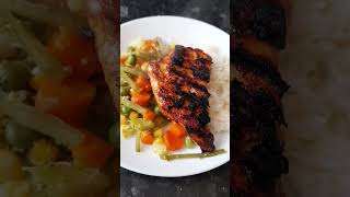 Grilled Chicken with veg and rice #shorts #food #yummy #foodie #food #yummyfood #chicken #rice