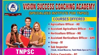 Best Agriculture Exams Coaching Center in Tamil Nadu|TNPSC AAO/AHO Exam 2023 class|Vision Success