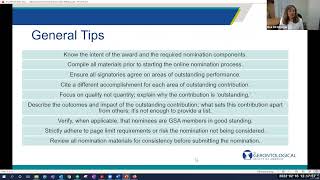 GSA Awards Nomination Informational Webinar