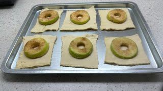 Dessert in 5 minutes! Just puff pastry and 2 apples