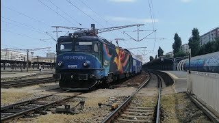 EA 871 paraseste Gara Bucuresti Nord cu trenul IR 1825 (a treia oara cu 1825) + concert de goarne