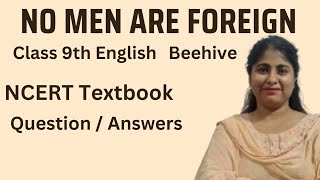 Class 9 English Beehive No Men Are Foreign NCERT Textbook Que/Ans by @HarpreetKaur-xj4dx