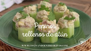 Pepinos rellenos de atún