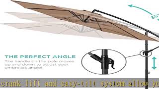 Best Choice Products 10ft Offset Hanging Market Patio Umbrella w/Easy Tilt Adjustment, Polyester Sh