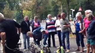 Vouwfiets ontvouwen op de Maliebaan