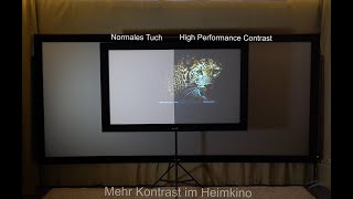 Heimkinoleinwand Test weißes Tuch vs. Hochkontrast