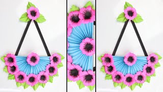 Beautiful Paper Flower Wall Hanging Idea For Home Decoration | wall hanging craft ideas