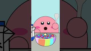 Kirby Animation - Rainbow Cereal & Chocolate Ball Mukbang #shorts