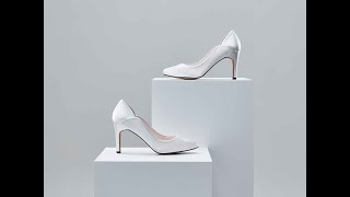 Lucy -  White or Ivory satin wedding shoes